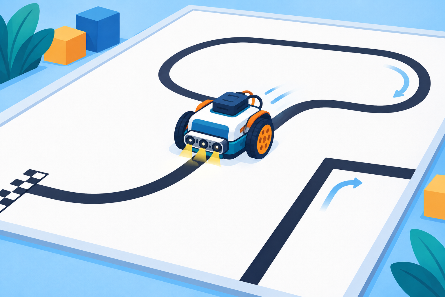 Line following robot on track