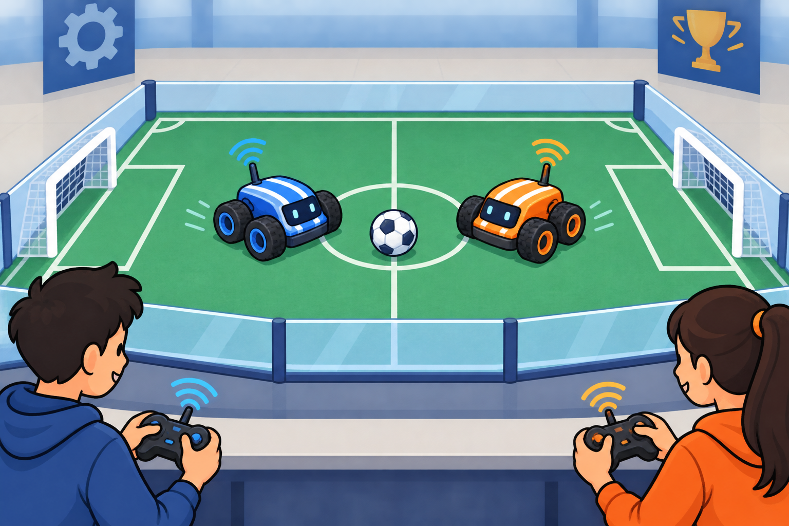Robo soccer robot with ball