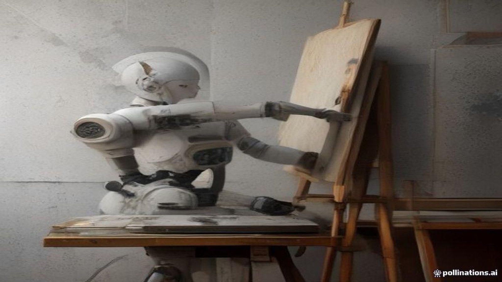 Robot arm learning a brush task from camera feedback