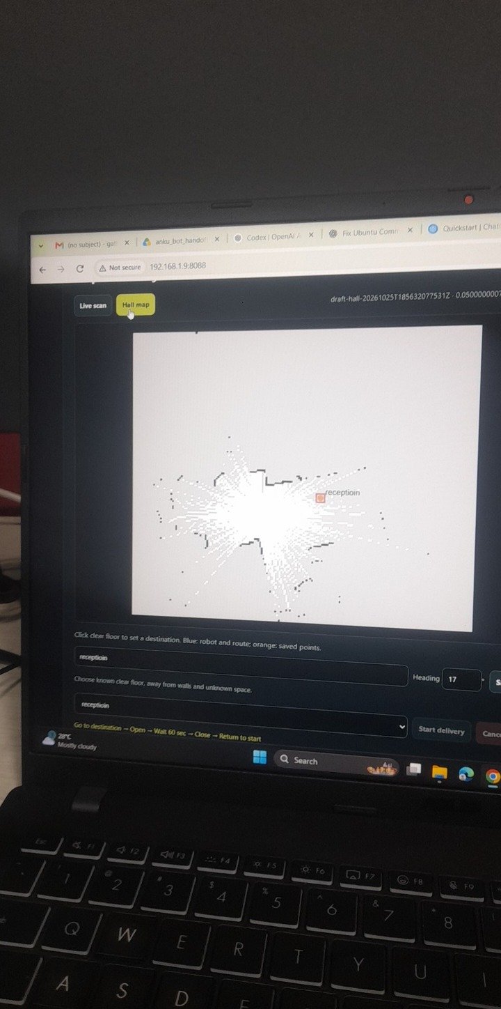 Anku LiDAR map and navigation interface on a laptop